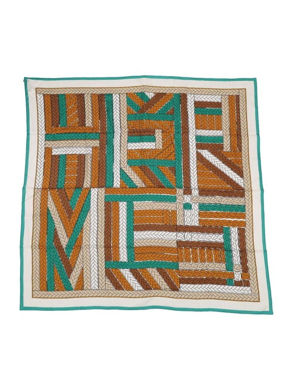 Hermes Shawl Carre 140 Geant Tresses H Cashmere Silk Scarf